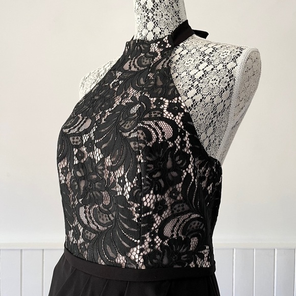 Rodeo Show Black Lace Bodice Halter Cocktail Dress Size 8 - Picture 5 of 13